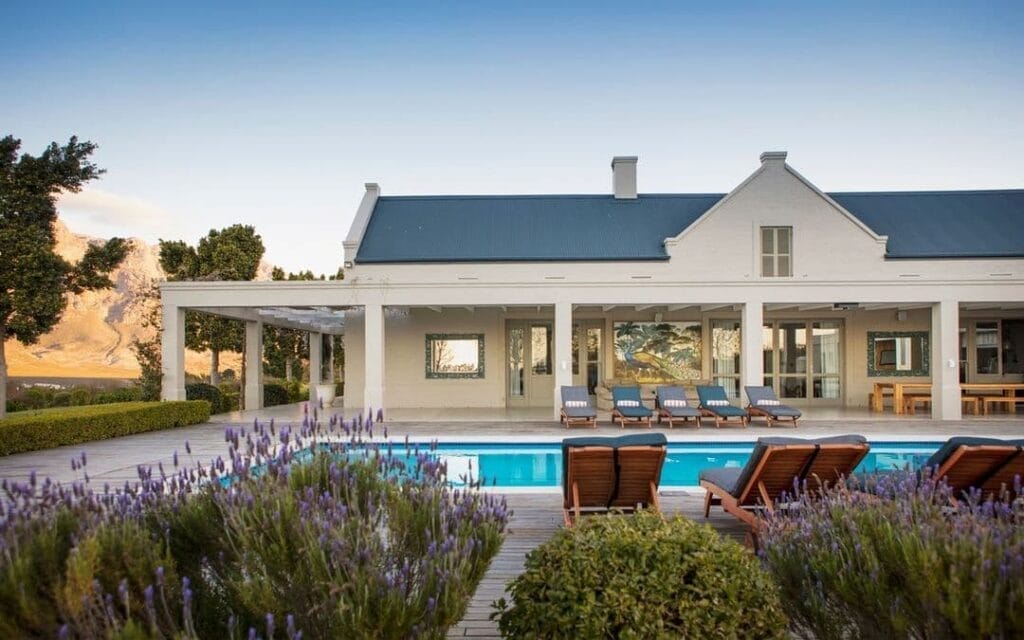 Boschendal pool area and rooms